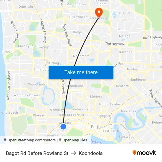 Bagot Rd Before Rowland St to Koondoola map