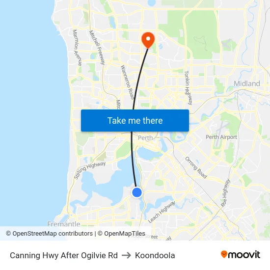 Canning Hwy After Ogilvie Rd to Koondoola map