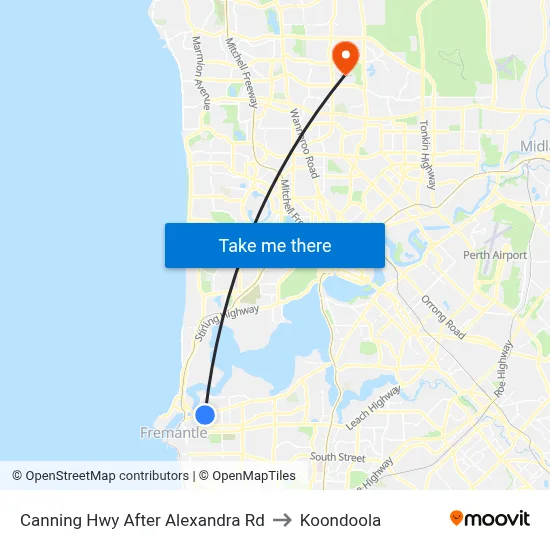 Canning Hwy After Alexandra Rd to Koondoola map