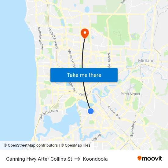Canning Hwy After Collins St to Koondoola map
