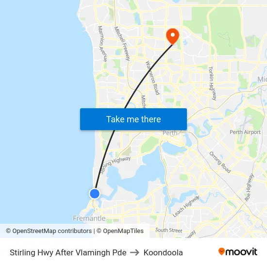 Stirling Hwy After Vlamingh Pde to Koondoola map