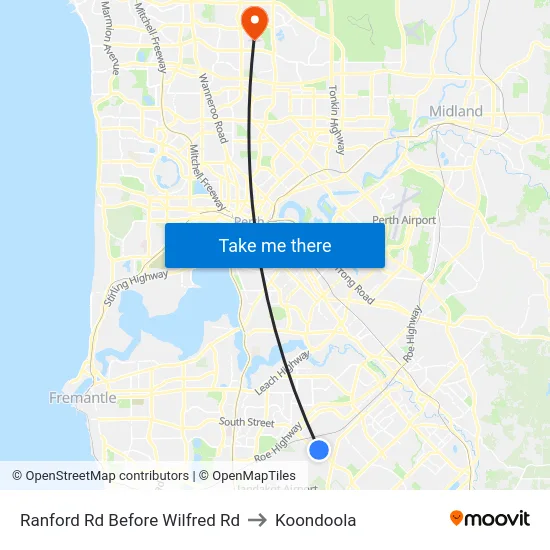 Ranford Rd Before Wilfred Rd to Koondoola map