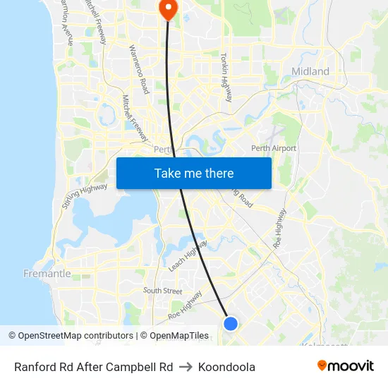 Ranford Rd After Campbell Rd to Koondoola map