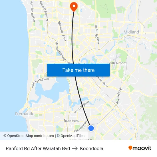 Ranford Rd After Waratah Bvd to Koondoola map