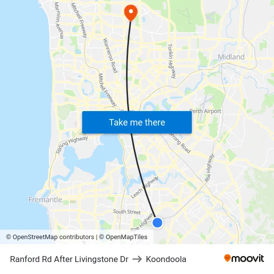 Ranford Rd After Livingstone Dr to Koondoola map