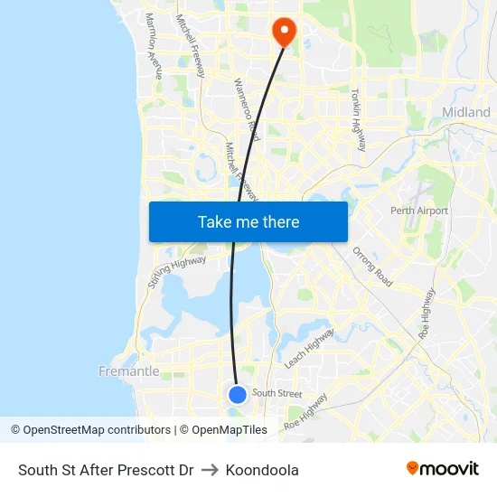 South St After Prescott Dr to Koondoola map