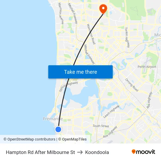 Hampton Rd After Milbourne St to Koondoola map