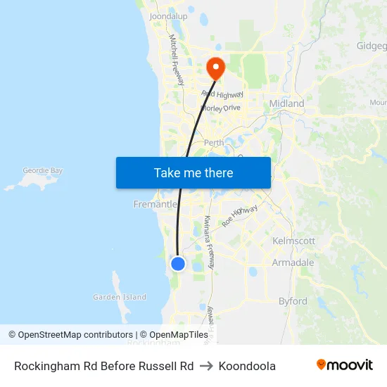 Rockingham Rd Before Russell Rd to Koondoola map