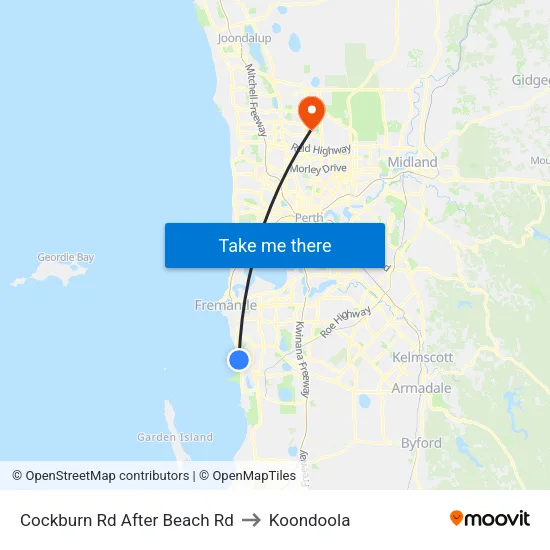 Cockburn Rd After Beach Rd to Koondoola map