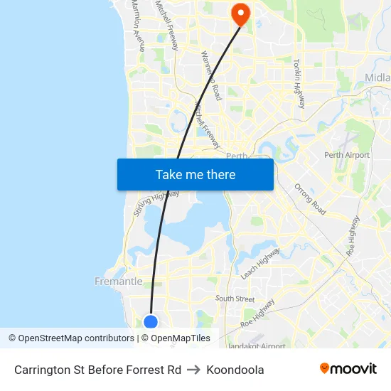 Carrington St Before Forrest Rd to Koondoola map