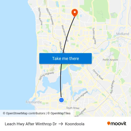 Leach Hwy After Winthrop Dr to Koondoola map