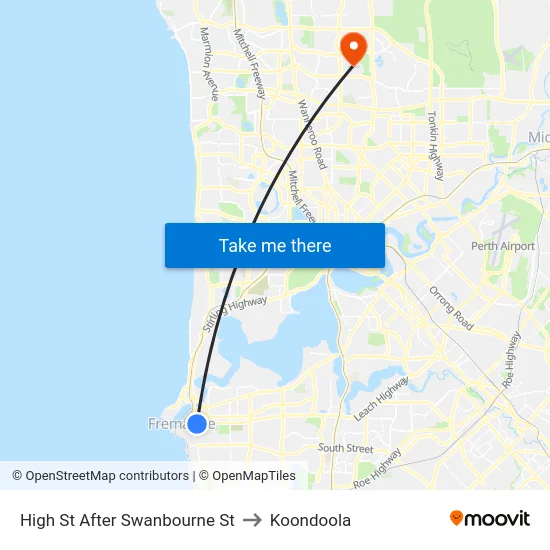 High St After Swanbourne St to Koondoola map