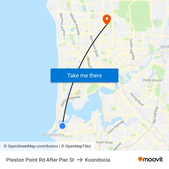 Preston Point Rd After Pier St to Koondoola map