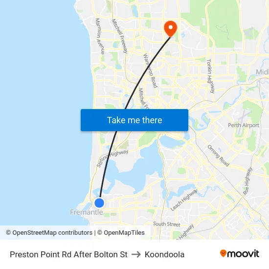 Preston Point Rd After Bolton St to Koondoola map