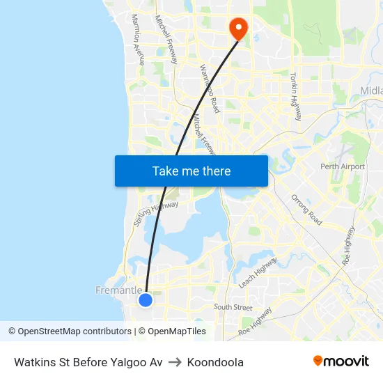 Watkins St Before Yalgoo Av to Koondoola map
