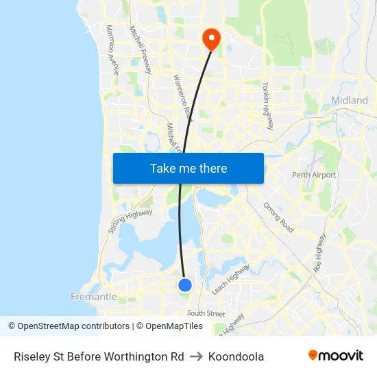 Riseley St Before Worthington Rd to Koondoola map