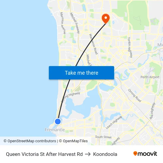 Queen Victoria St After Harvest Rd to Koondoola map