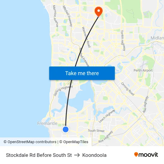 Stockdale Rd Before South St to Koondoola map