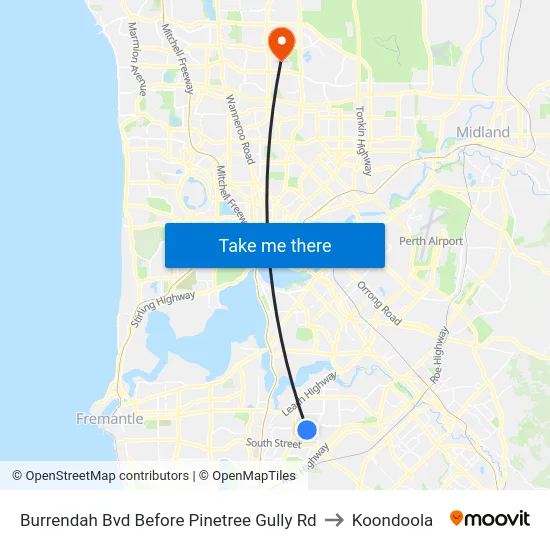 Burrendah Bvd Before Pinetree Gully Rd to Koondoola map