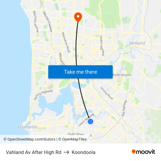 Vahland Av After High Rd to Koondoola map