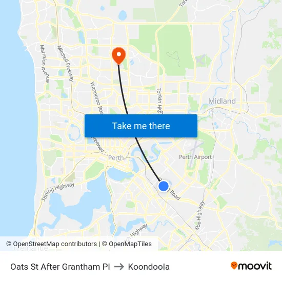 Oats St After Grantham Pl to Koondoola map