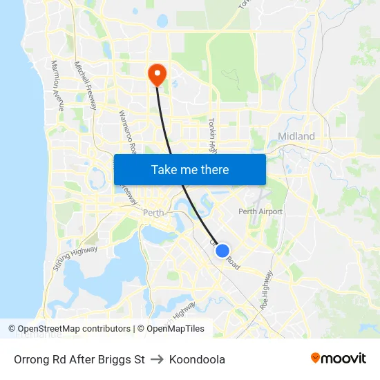 Orrong Rd After Briggs St to Koondoola map