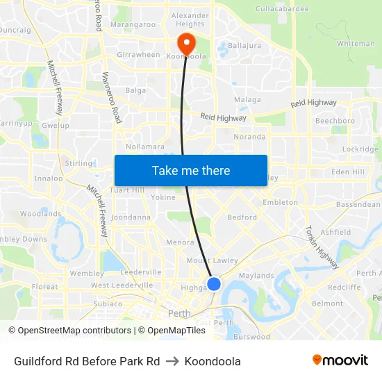 Guildford Rd Before Park Rd to Koondoola map