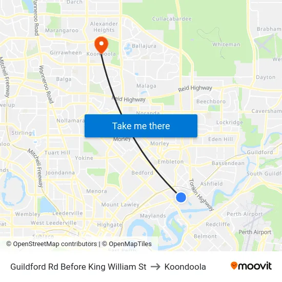 Guildford Rd Before King William St to Koondoola map