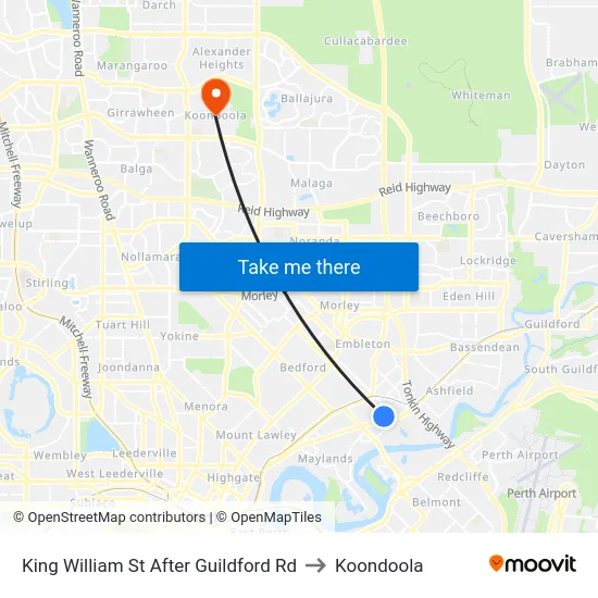 King William St After Guildford Rd to Koondoola map