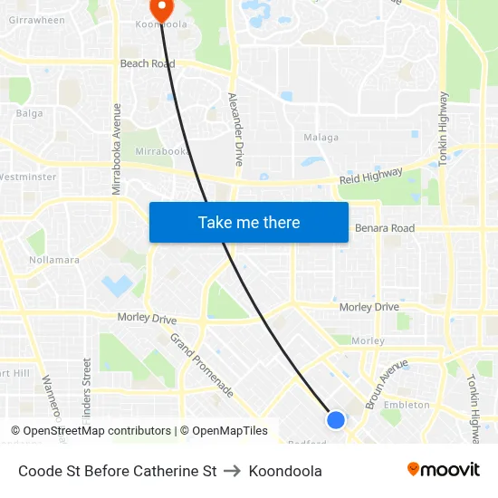 Coode St Before Catherine St to Koondoola map