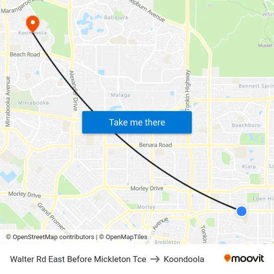 Walter Rd East Before Mickleton Tce to Koondoola map