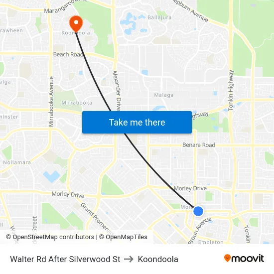 Walter Rd After Silverwood St to Koondoola map