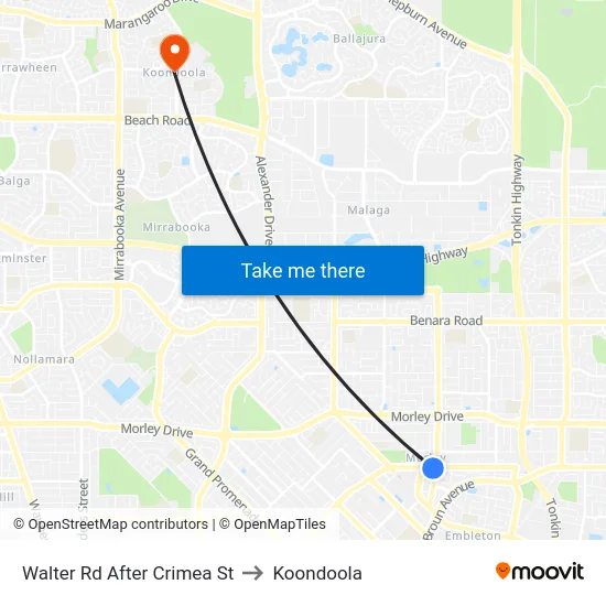 Walter Rd After Crimea St to Koondoola map
