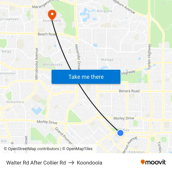Walter Rd After Collier Rd to Koondoola map