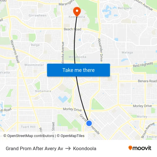 Grand Prom After Avery Av to Koondoola map