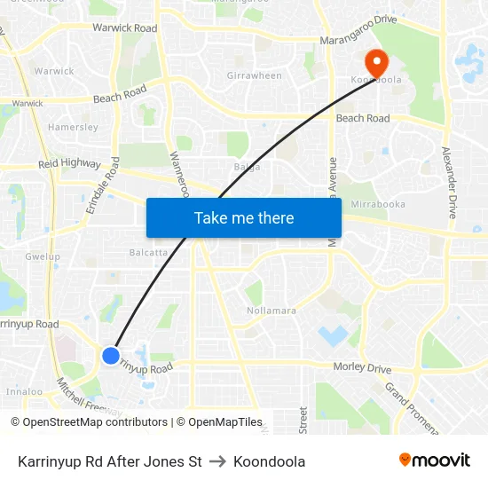 Karrinyup Rd After Jones St to Koondoola map