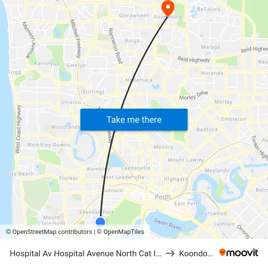 Hospital Av Hospital Avenue North Cat Id 114 to Koondoola map