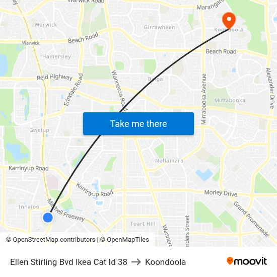 Ellen Stirling Bvd Ikea Cat Id 38 to Koondoola map