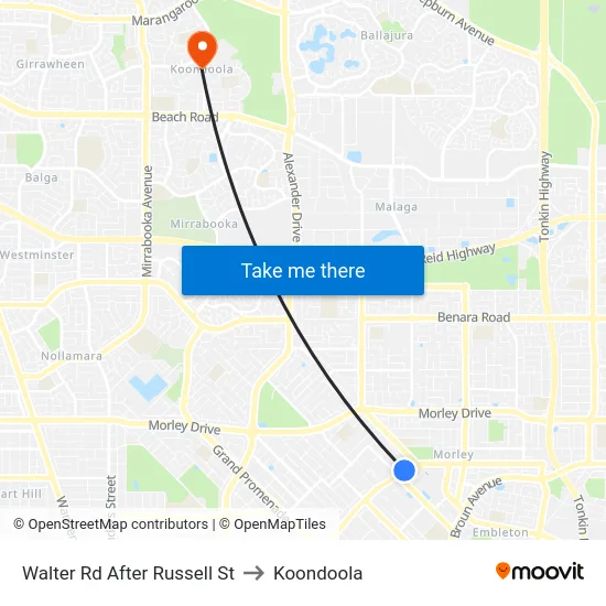 Walter Rd After Russell St to Koondoola map