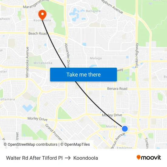 Walter Rd After Tilford Pl to Koondoola map