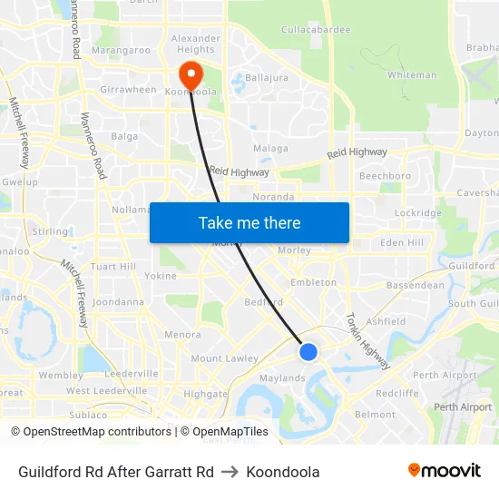 Guildford Rd After Garratt Rd to Koondoola map