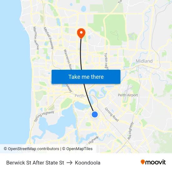 Berwick St After State St to Koondoola map