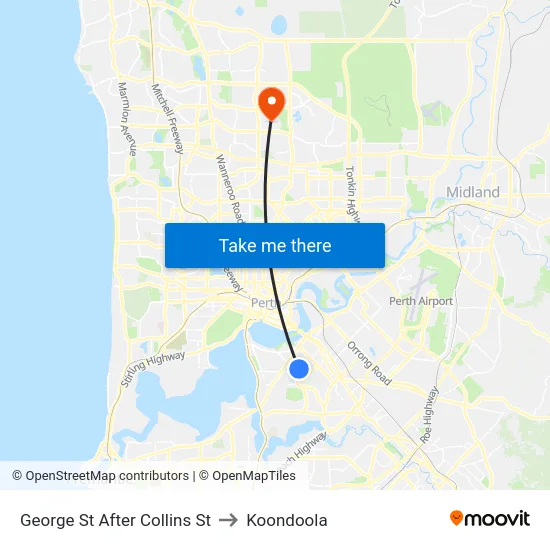 George St After Collins St to Koondoola map