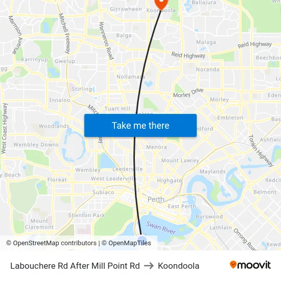 Labouchere Rd After Mill Point Rd to Koondoola map