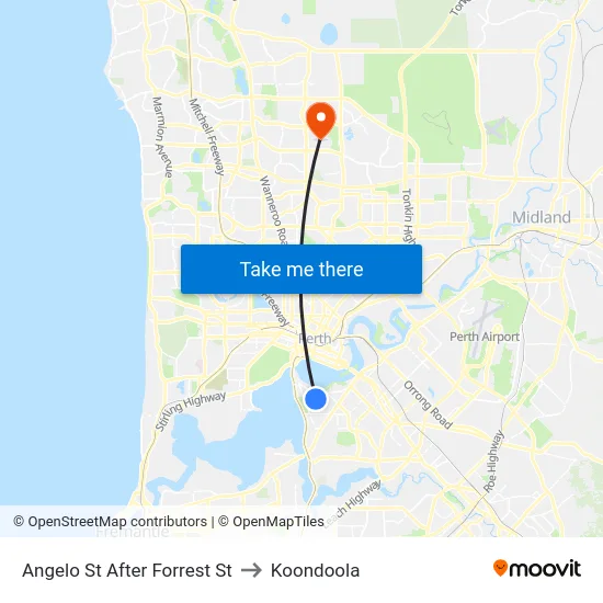 Angelo St After Forrest St to Koondoola map