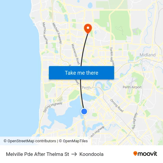 Melville Pde After Thelma St to Koondoola map