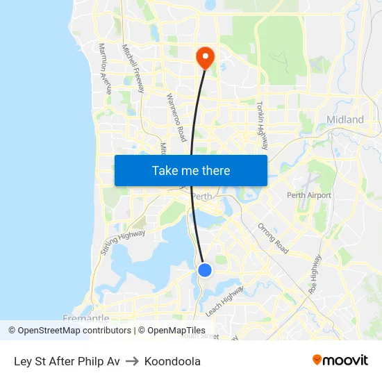 Ley St After Philp Av to Koondoola map