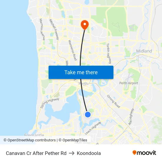 Canavan Cr After Pether Rd to Koondoola map