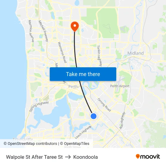 Walpole St After Taree St to Koondoola map