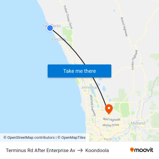 Terminus Rd After Enterprise Av to Koondoola map